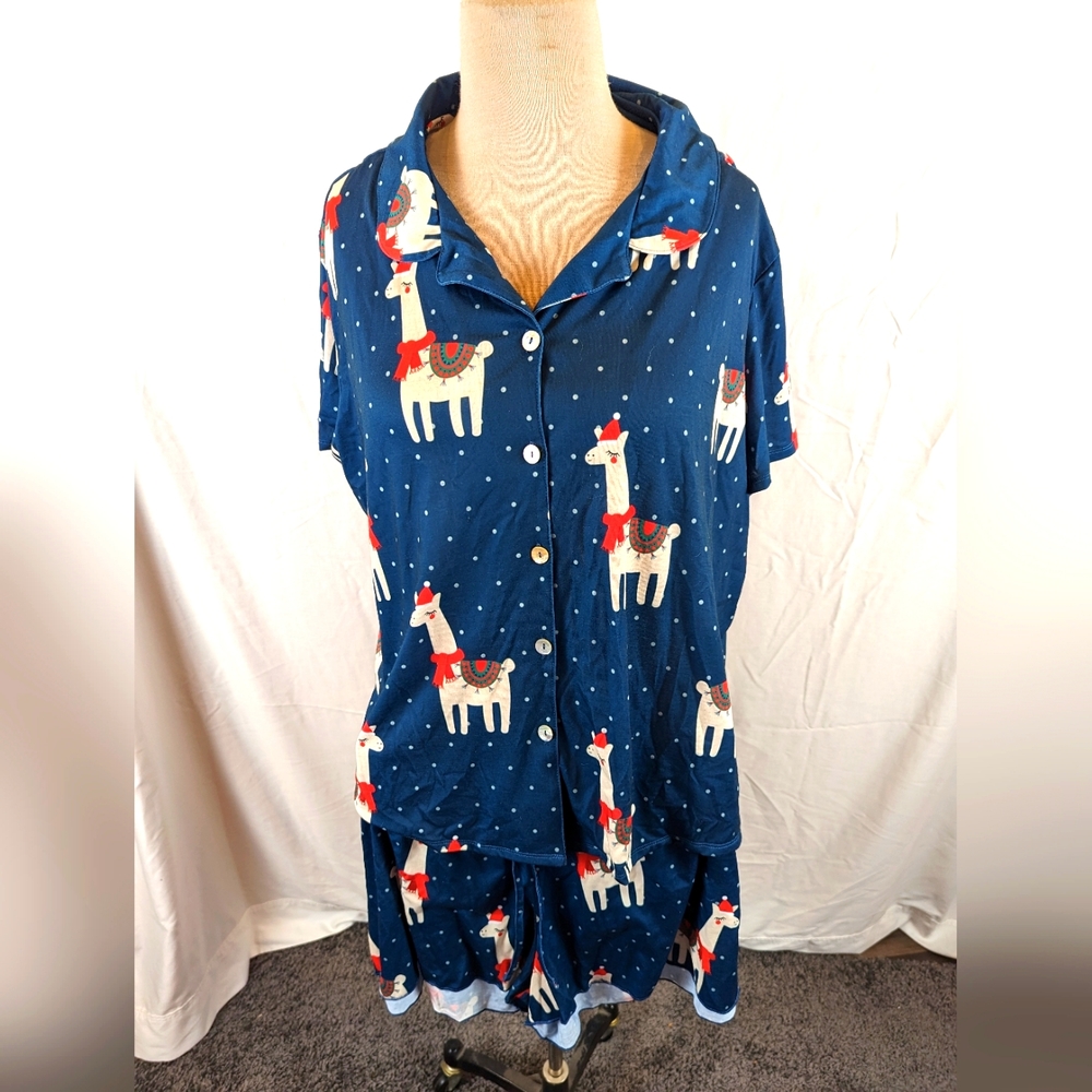 Breakfast for Dinner Modcloth alpaca Christmas pajama set NWT XXL 2X